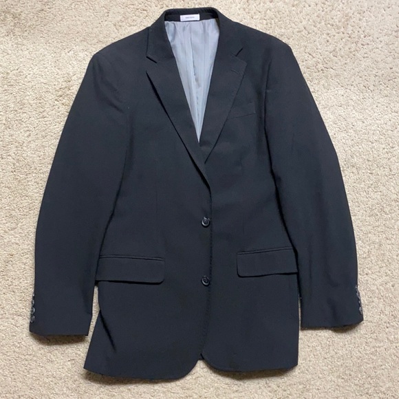 Black Slim Fit Blazer w/ collar detailing